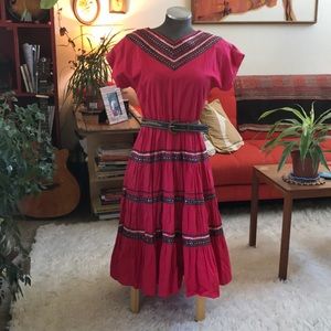 Vintage western Mexican circle dress